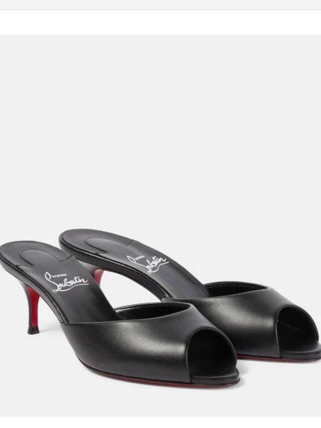 Christian Louboutin Me Dolly 55mm Black Leather Open-Toe Mule Heels